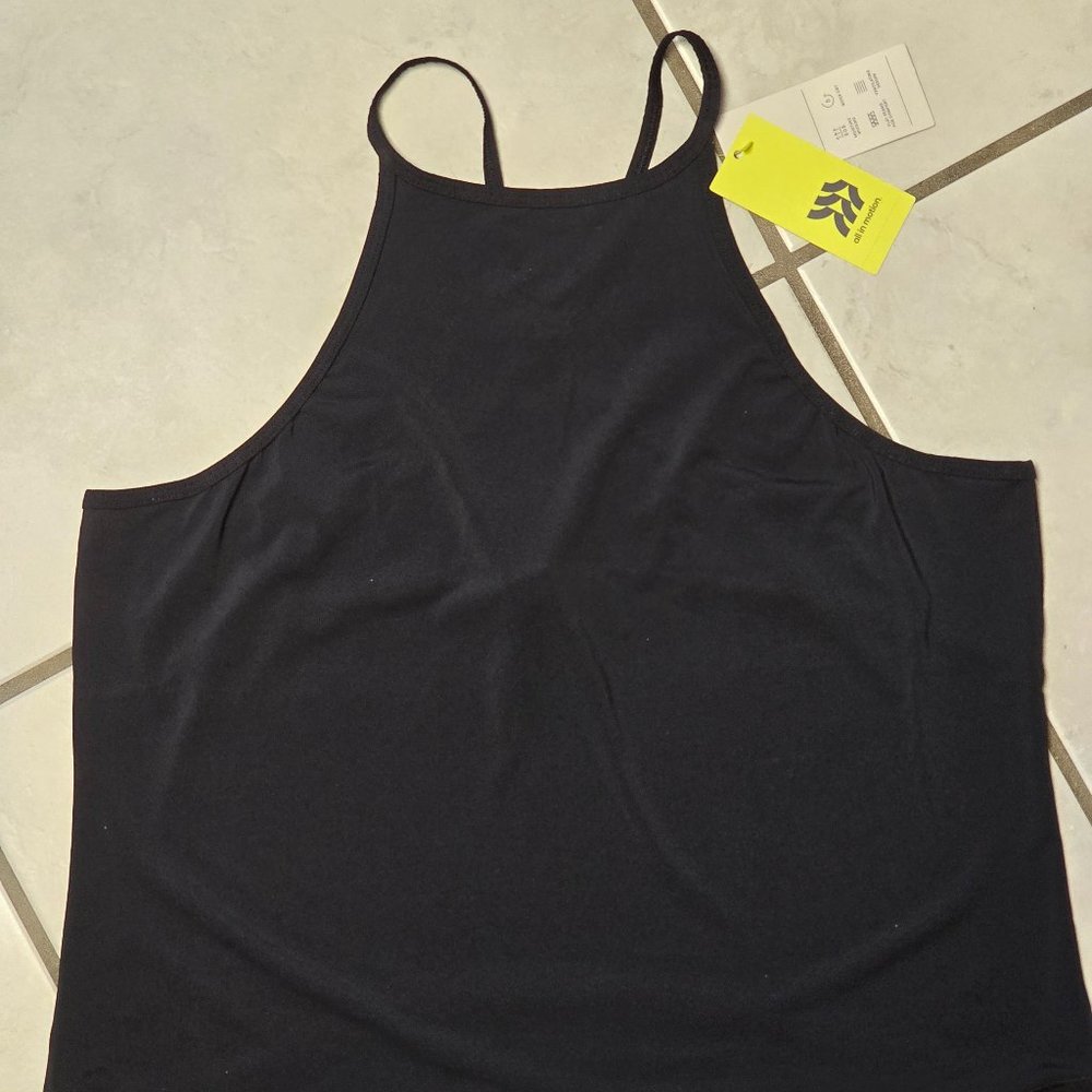 All in Motion Womens Sprint Free High Neck Athletic Tank, Black, Size Medium